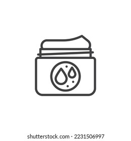 Moisturizing cream line icon. linear style sign for mobile concept and web design. Makeup cream outline vector icon. Symbol, logo illustration. Vector graphics