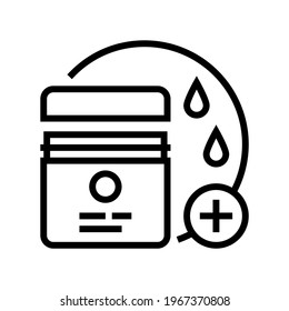 moisturizing cream line icon vector. isolated contour symbol black illustration