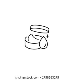 Ilustración del vector de icono de línea delgada simple crema hidratante