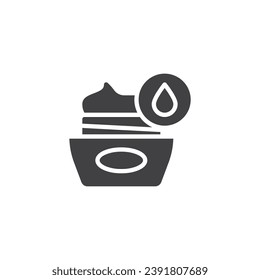 Moisturizing cream vector icon. filled flat sign for mobile concept and web design. Cosmetic cream jar glyph icon. Symbol, logo illustration. Vector graphics
