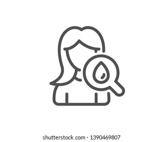 Moisturizing face cream line icon. Skin care sign. Cosmetic lotion symbol. Quality design element. Linear style moisturizing cream icon. Editable stroke. Vector