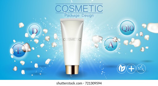Moisturizing face cream package cosmetics design, ads, templates for design