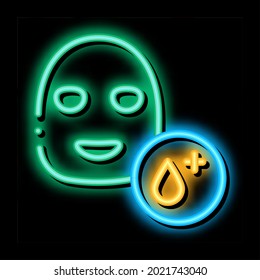 Moisturizing Face Mask neon light sign vector. Glowing bright icon Moisturizing Face Mask sign. transparent symbol illustration