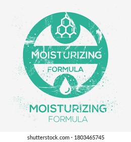(fórmula hidratante) signo de etiqueta, ilustración vectorial.