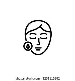 Moisturizing line icon. Drop, face, collagen. Cosmetology concept. Vector illustration can be used for topics like salon, skincare, cleansing