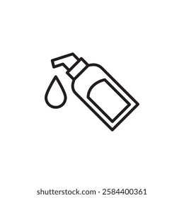 Moisturizing lotion bottle icon black and white vector outline sign