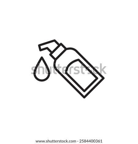 Moisturizing lotion bottle icon black and white vector outline sign