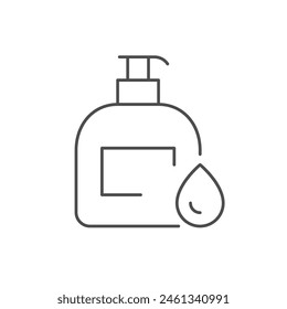 Moisturizing lotion line outline icon