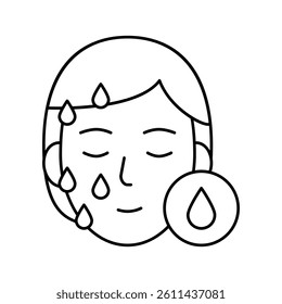 moisturizing procedure line icon vector. moisturizing procedure sign. isolated contour symbol black illustration