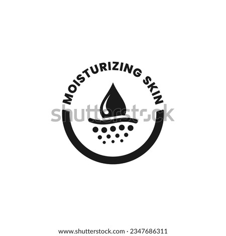 Moisturizing skin icon vector or Moisturizing skin label isolated in flat style. Best Moisturizing skin label vector for product packaging design element. Moisturizing skin icon isolated.