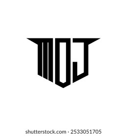 MOJ letter logo design with white background in illustrator, vector logo modern alphabet font overlap style, calligraphy designs for logo, Poster, Invitation, etc.