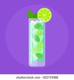 Mojito cocktail flat icon