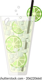 Mojito cocktail in the form of flat graphics. Vector