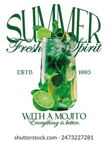 Mojito cocktail retro design vector - Diseño de mojito 