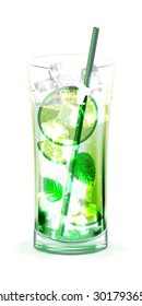 Mojito. Cocktail vector. Beverage