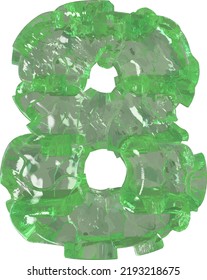 Mojito colored chipped ice number 