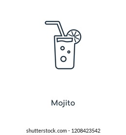 Mojito concept line icon. Linear Mojito concept outline symbol design. This simple element illustration can be used for web and mobile UI/UX.