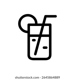 Símbolo de estilo de línea de Vector de bebida fresca Mojito Icon