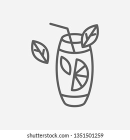 Mojito icon line symbol. Isolated vector illustration of  icon sign concept for your web site mobile app logo UI design.