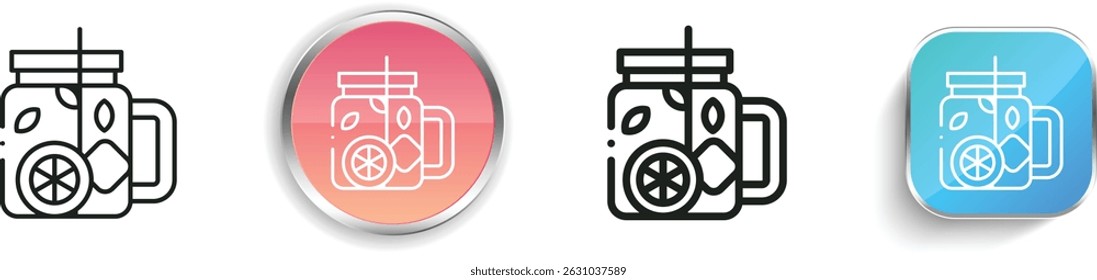 mojito icon. Thin Linear, Regular and Button Style Design Isolated On White Background