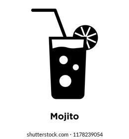 Mojito icon vector isolated on white background, logo concept of Mojito sign on transparent background, filled black symbol
