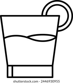 Mojito juice outline vector illustration