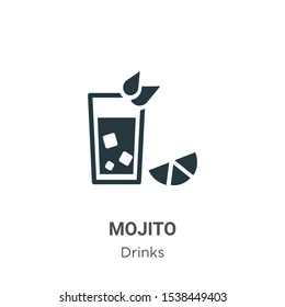 Mojito vector icon on white background. Flat vector mojito icon symbol sign from modern drinks collection for mobile concept and web apps design.