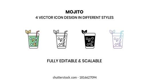Mojito Vector illustration icons in different style