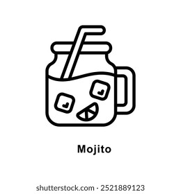 Mojito vector  Outline icon style illustration. Symbol on White background EPS 10 File