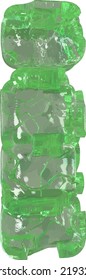 Mojito-colored chipped ice letter i