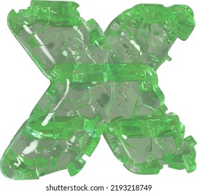 Mojito-colored chipped ice letter x