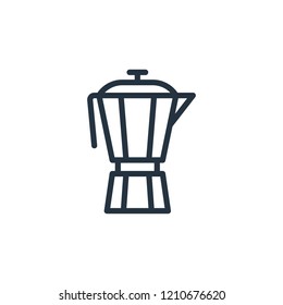 Moka coffee maker isolated icon on white background, 400 coffee set, logo and sign