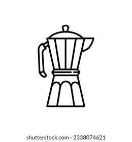 Moka coffee pot icon design isolated on white background
