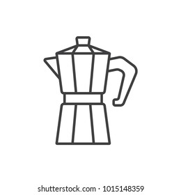 Moka coffee pot line icon.