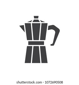 Moka coffee pot solid icon.