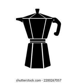 Moka Coffee Pot Vector Icon Illustration Silhouette
