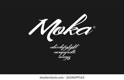 Moka Font - An elegant, cursive script font with smooth, flowing strokes. Ideal for luxurious, sophisticated designs like logos, invitations, and branding. 