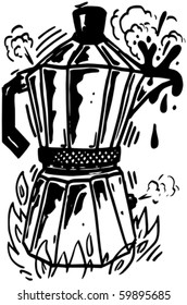 moka italian coffee maker vector