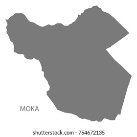 Moka map of Mauritius grey illustration silhouette shape
