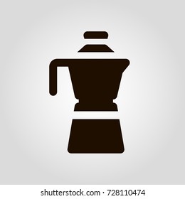Moka or mocha pot isolated flat vector icon