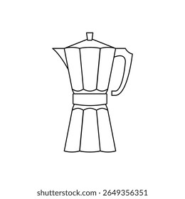 Moka pot. Black and white. Flat style vector illustration.