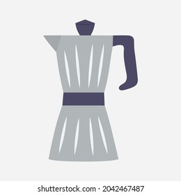 Mechón de moka para preparar café. cafetera italiana, cafetera expreso, moka express, café mocha. Ilustración del vector