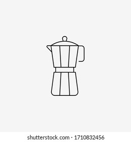 Moka pot. Coffee pot line icon. Vector