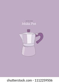 moka pot. coffee maker hand draw illustration vector.