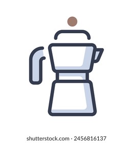 moka pot coffee maker vector icon illustration