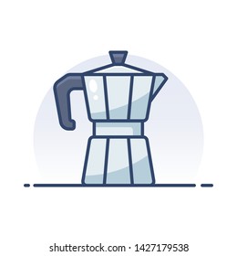 Moka pot. Detailed filled outline icon.