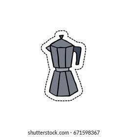 moka pot doodle icon, sticker