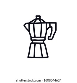 moka pot doodle icon, vector illustration