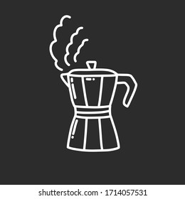moka pot doodle icon, vector illustration