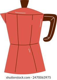 Moka Pot Geyser Coffee Maker Vector Illustration